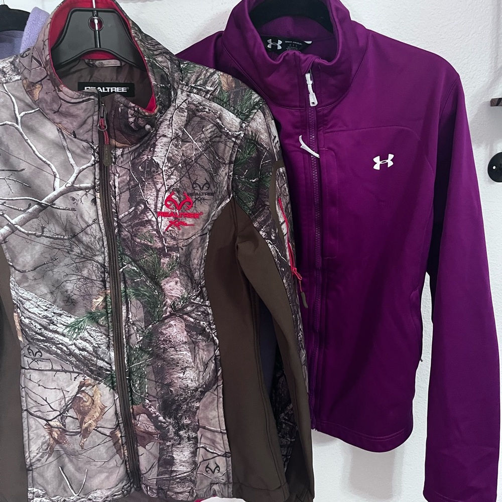 Under Armour Purple Jacket and Realtree Camo Jacket Columbia fleece lavender